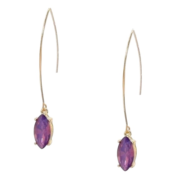 Handmade Jewelry - Purple Opal Long Earrings